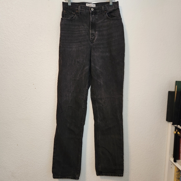 Abercrombie & Fitch Black/Gray Ultra High Rise Jeans Curve Love, 27 X 34 or 4 XL - Picture 1 of 6